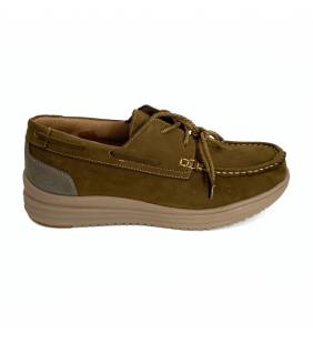 Náutico hombre piel nobuk kaki