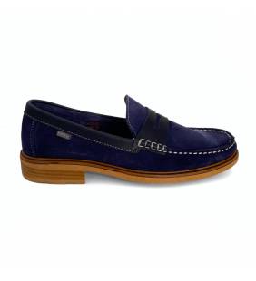 Zapatos hombre mocasín piel marino