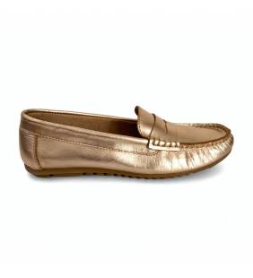 Mocasines bajos mujer piel bronce claro