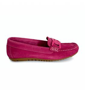 Mocasines bajos mujer piel fucsia