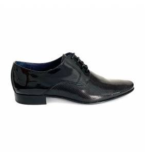 Zapatos hombre piel charol negro