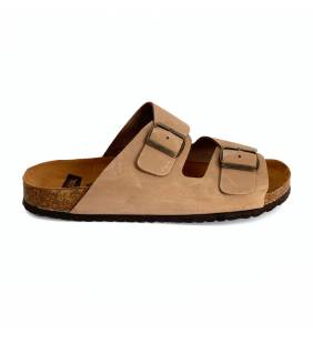Sandalias para hombre Pasacalle bio en piel taupe