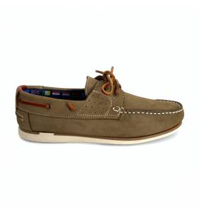 Zapatos náuticos hombre piel taupe