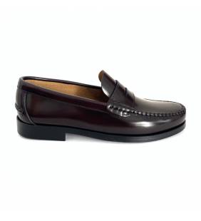 Zapatos castellanos para hombre en piel burdeos