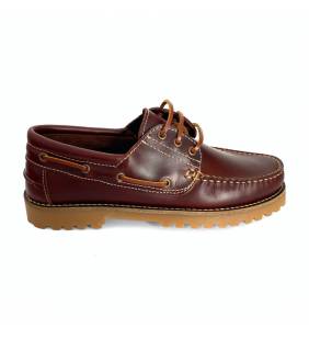 Zapatos náuticos blucher unisex Pasacalle piel marrón